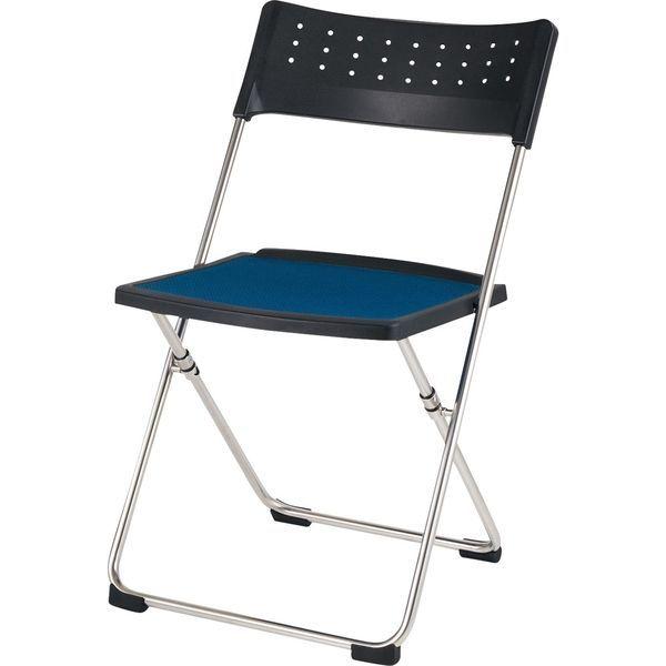 【設置込】コクヨ PANTAH 会議イス 折りたたみイス パンタチェア ブラック×プルシアンブルー CF-M100BKGLT6 1脚（直送品）