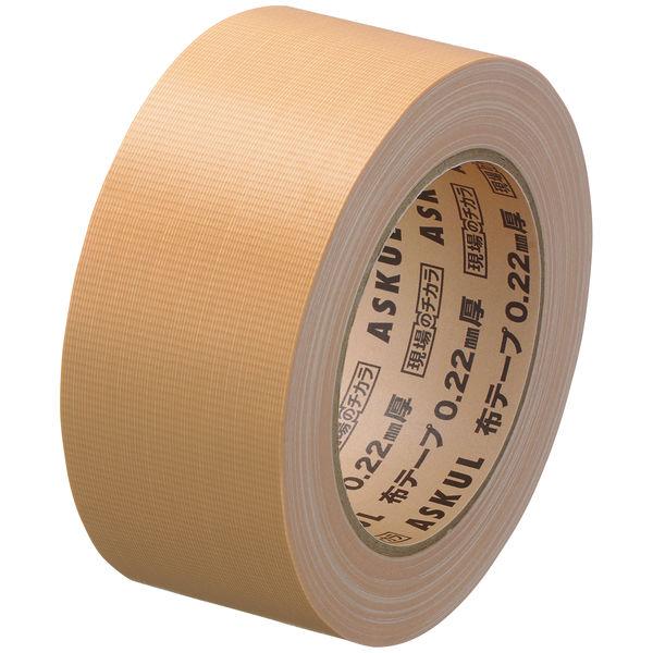 【ガムテープ】 現場のチカラ 布テープ 0.22mm厚 幅50mm×長さ25m 茶 アスクル 1セット（5巻入） オリジナル