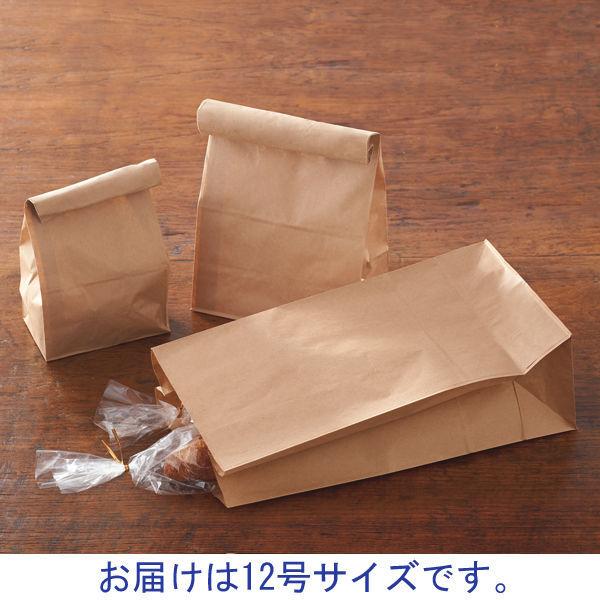 アスクル 角底袋 茶 無地 12号 1袋（200枚入） オリジナル