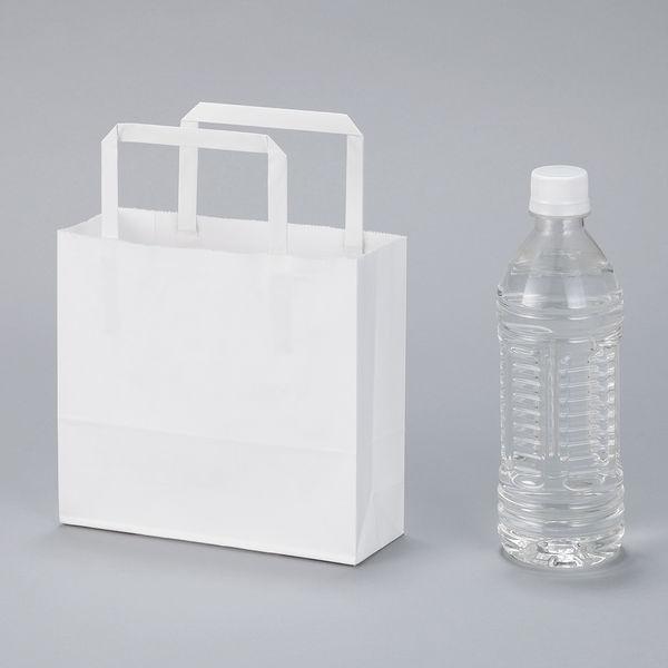 平紐 クラフト紙手提袋ベーシック 180×165×60 白 1箱（300枚：50枚入×6袋） オリジナル