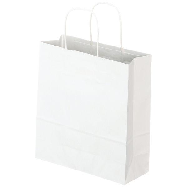 丸紐 クラフト紙手提袋ベーシック 260×280×100 白 1箱（300枚：50枚×6袋） オリジナル