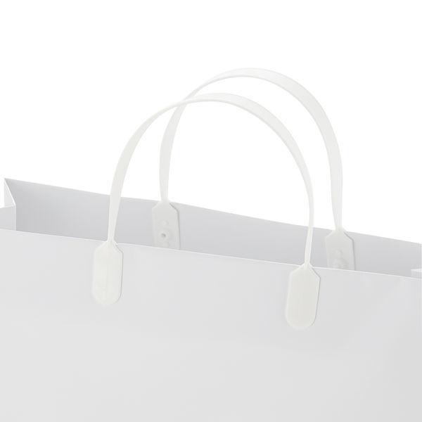 手提げ紙袋（マットフィルム貼り・ハッピータックタイプ）　平紐　白　LL　1箱（90枚：5枚入×18袋）　スーパーバッグ オリジナル
