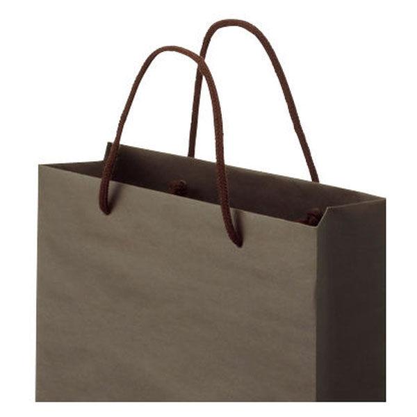 ナチュラルカラー手提袋　丸紐　こげ茶　SS　1箱（100枚：5枚入×20袋）　スーパーバッグ オリジナル