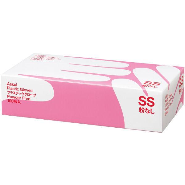 ASKUL Plastic Gloves Mサイズ 100枚入×20箱 粉なし LOHACO - アスクル プラスチックグローブ SS 粉なし（パウダーフリー
