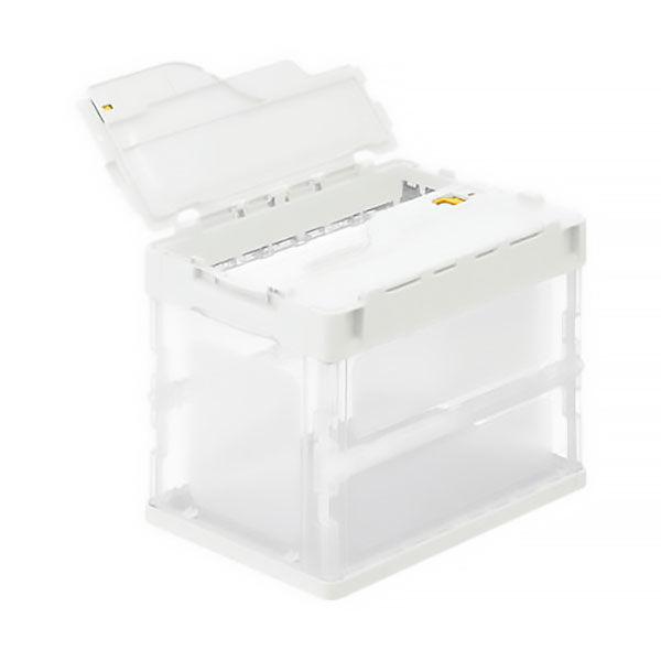 アスクル 「現場のチカラ」 ペタンコO-50B 50L ホワイト 5個セット 折りたたみコンテナ】 アスクル 「現場のチカラ」 ペタンコO-50B 50L