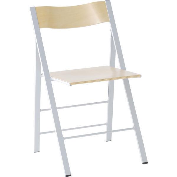 arrmet（アーメット）　折りたたみ椅子　Pocket（ポケットチェア)　フレーム：シルバー×背座：ナチュラル　2脚セット　（取寄品）