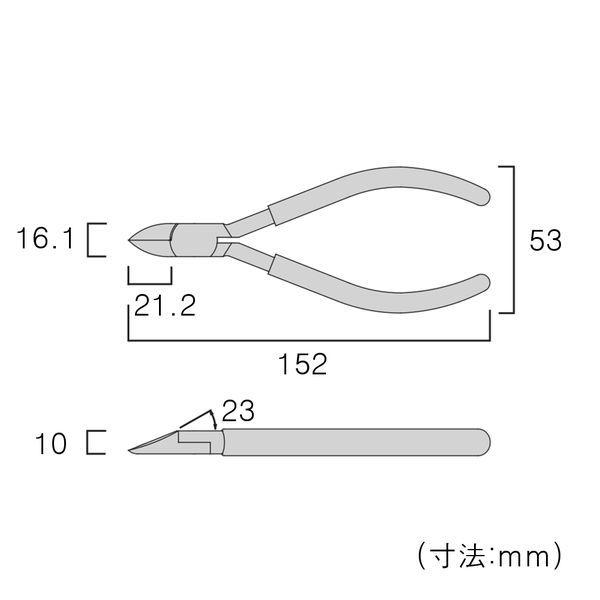 【手工具】フジ矢　FUJIYA　60-150　スタンダードニッパ　（ラウンド刃）　1丁