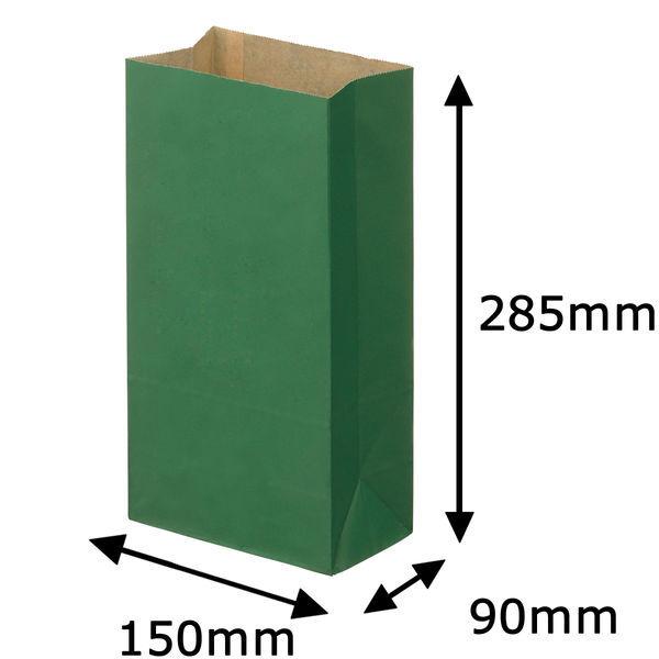 シモジマ／HEIKO　カラー角底袋　緑　6号　幅150×高さ280×マチ幅90ｍｍ　1袋（100枚入）