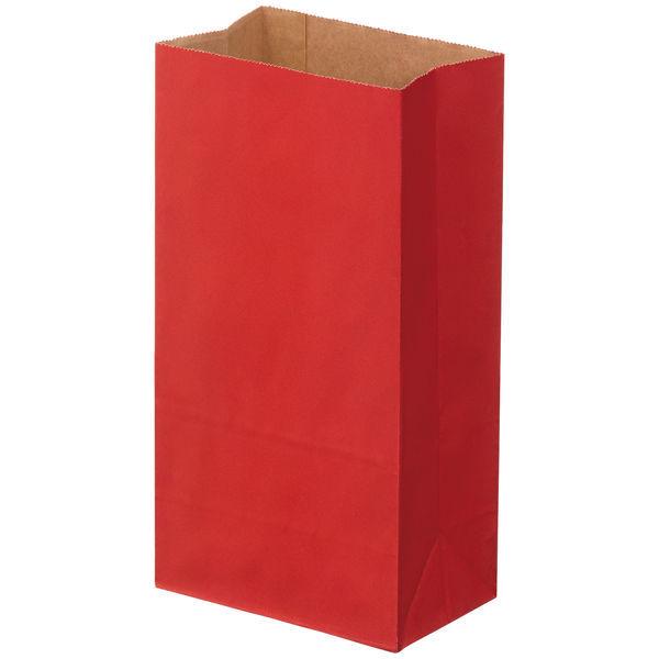 シモジマ／HEIKO カラー角底袋 赤 6号 幅150×高さ280×マチ幅90ｍｍ 1セット（500枚：100枚入×5袋）