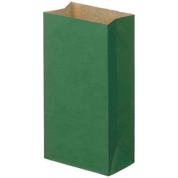シモジマ／HEIKO カラー角底袋 緑 4号 幅130×高さ235×マチ幅80ｍｍ  1セット（500枚：100枚入×5袋）