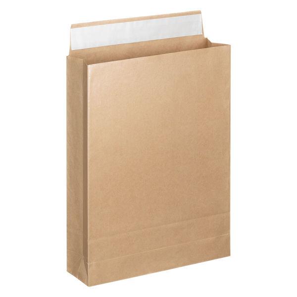 「現場のチカラ」 スーパーバッグ 宅配袋（紙製） ラミネート加工 茶 中サイズ 封かんシール付 1パック（10枚入） オリジナル