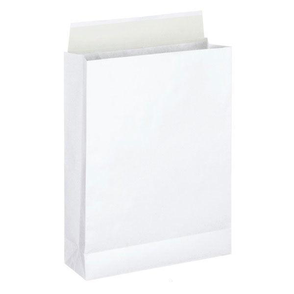 「現場のチカラ」 スーパーバッグ 宅配袋（紙製） ラミネート加工 白 中サイズ 封かんシール付 1セット（200枚：100枚×2） オリジナル