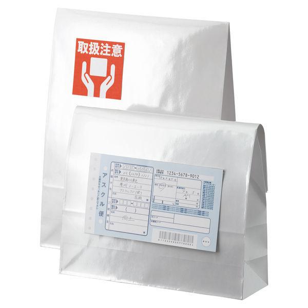 「現場のチカラ」 スーパーバッグ 宅配袋（紙製） フィルム貼り 白 中サイズ 封かんシール付 1セット（200枚：100枚×2） オリジナル