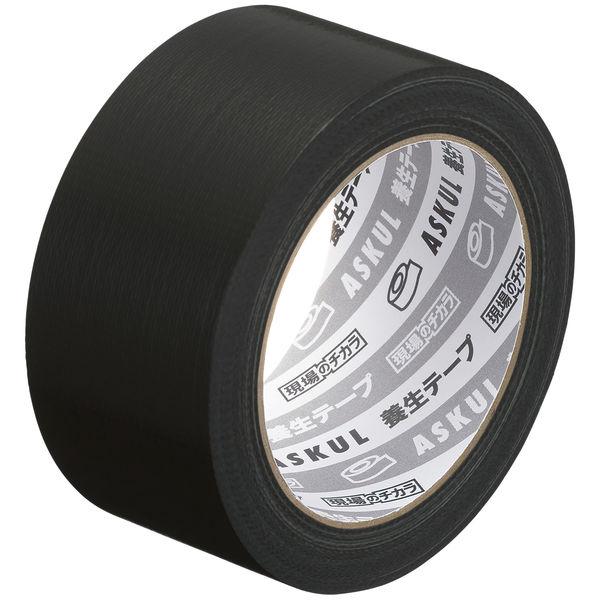 現場のチカラ 養生テープ 黒 幅50mm×長さ25m アスクル 1箱（30巻入） オリジナル