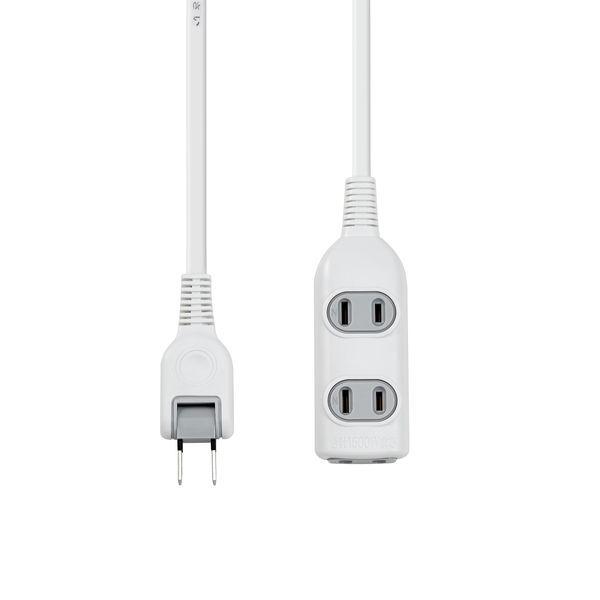 LOHACO - 朝日電器(ELPA) 電源タップ コード付タップ 2P式/3個口/1m/トラッキング防止プラグ/ホワイト LPT-301N(W) 1個 LOHACO - 朝日電器(ELPA) 電源タップ コード付タップ 2P式/3個口/1m/トラッキング防止プラグ/ホワイト LPT-301N(W) 1個