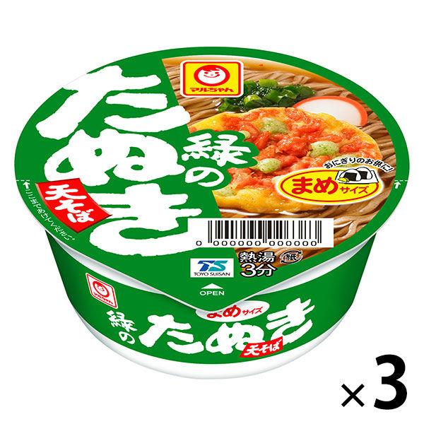LOHACO - カップ麺 マルちゃん 緑のまめたぬき天そば ミニサイズ 1