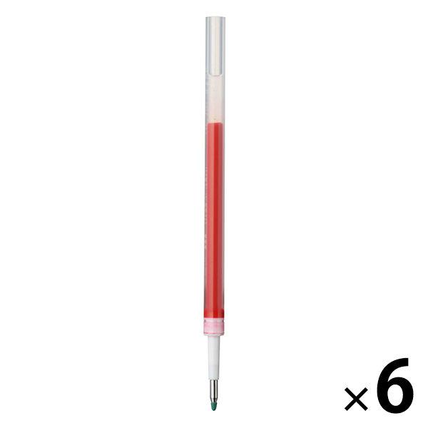 無印良品 替芯 ゲルインキボールペン 0.38mm 高級な 赤 保障 良品計画 6本