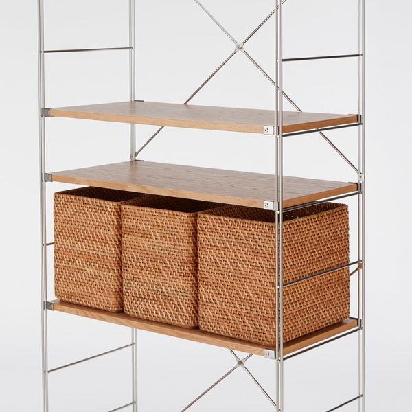 無印良品／ラタン／バスケット／特大3個36×26×31cm LOHACO - 無印良品 重なるラタン長方形バスケット 特大 （V）約幅36