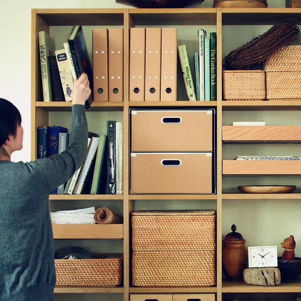LOHACO - 無印良品 重なるラタン長方形バスケット 中 （V）約幅36