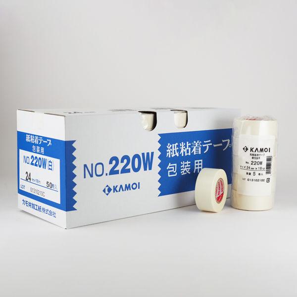 LOHACO - カモ井加工紙 和紙粘着テープ 軽包装用 白 幅24mm×長さ18m