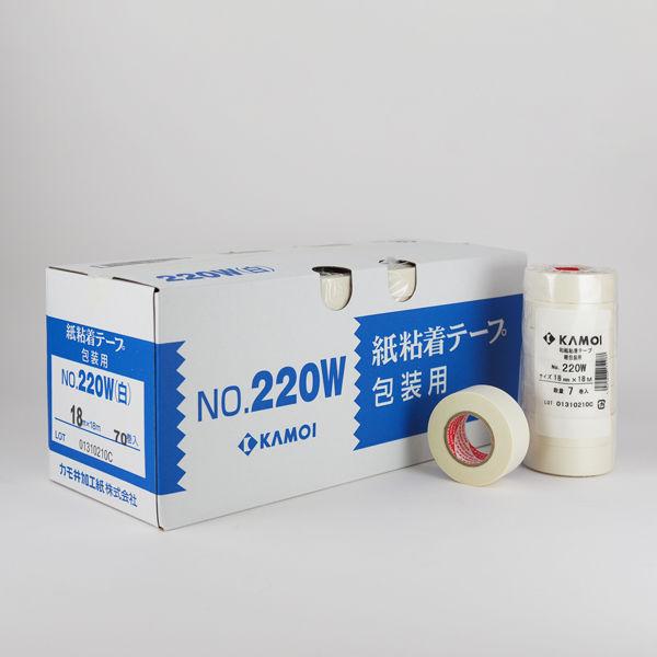LOHACO - カモ井加工紙 和紙粘着テープ 軽包装用 白 幅18mm×長さ18m