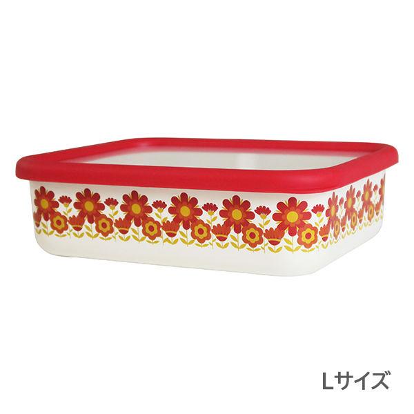富士ホーロー メモリーズ 浅型 角容器 M Lセット サンフラワー 1セット