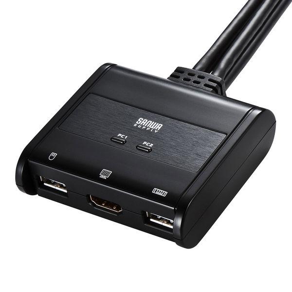 サンワサプライ HDMI対応手元スイッチ付きパソコン自動切替器（2:1） SW-KVM2WHU 1個