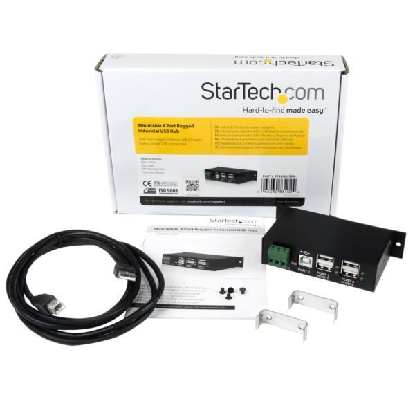 USBハブ 4ポート ウォールマウント対応 産業用 USB 2.0 ST4200USBM 1個 Startech.com