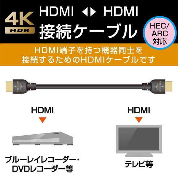 HDMIケーブル 3ｍ 4K/Ultra HD対応PremiumHDMIケーブル スタンダード ブラック DH-HDPS14E30BK エレコム 1本