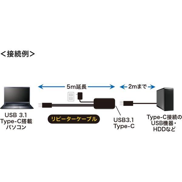 サンワサプライ 5m延長USB3.1 Type C-Type Cアクティブリピータ KB-USB-RCC305 1個