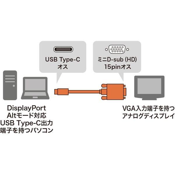 サンワサプライ TYPE C-VGA変換ケーブル　2m KC-ALCV20 1本