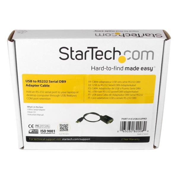 Startech.com 30cm USB-RS232Cシリアル変換ケーブル ICUSB232PRO 1個