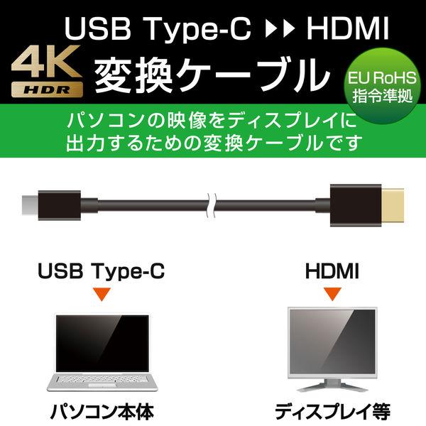 エレコム 変換ケーブル/Type-C-HDMI/2.0m/ブラック CAC-CHDMI20BK 5個