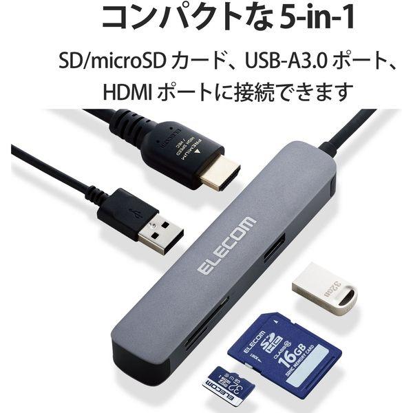 ドッキングステーション USBハブ タイプC HDMI SD microSD シルバー DST-C16SV/EC エレコム 1個