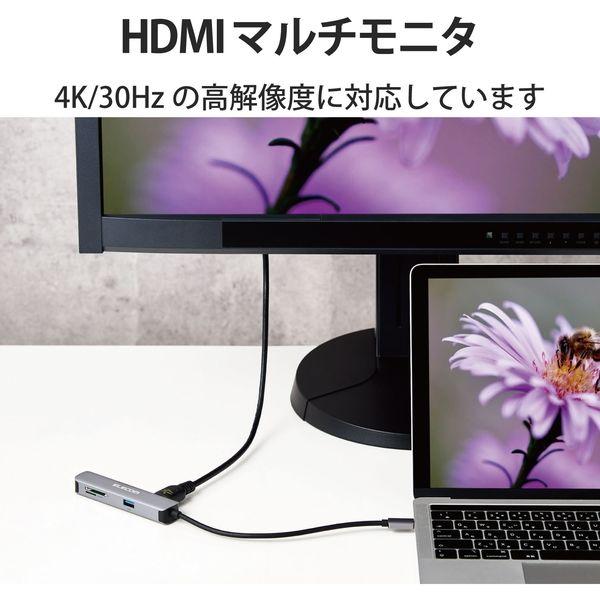 ドッキングステーション USBハブ タイプC HDMI SD microSD シルバー DST-C16SV/EC エレコム 1個
