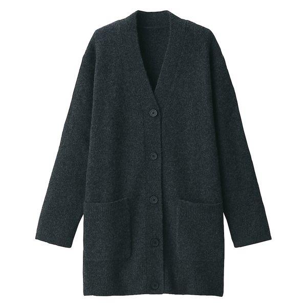 【レディース】 無印良品 ヤク混Vネックカーディガン 婦人 M チャコールグレー 良品計画