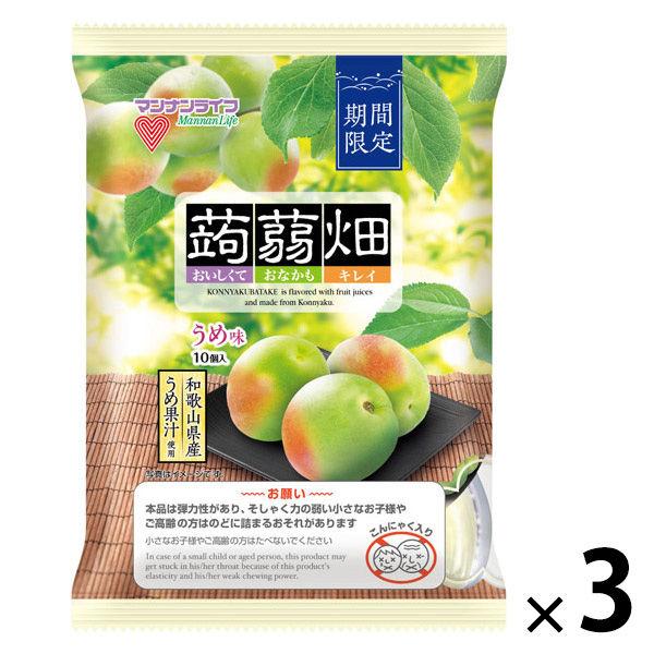LOHACO - ゼリー 個包装 お配り菓子 蒟蒻畑 うめ味 1セット（1個×3）