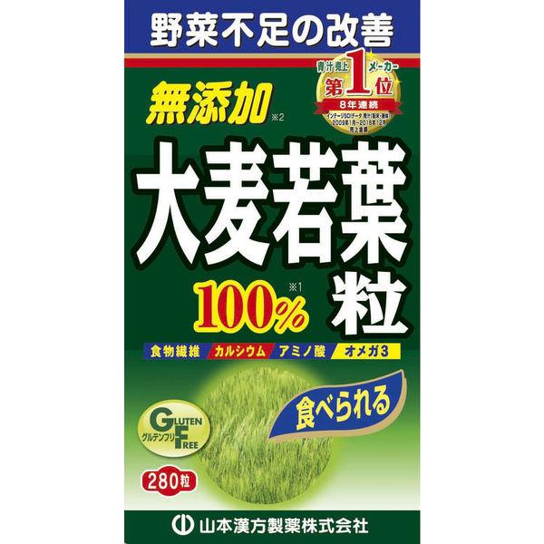 山本漢方製薬 大麦若葉青汁粒 100% 1セット（280粒×2個） サプリメント