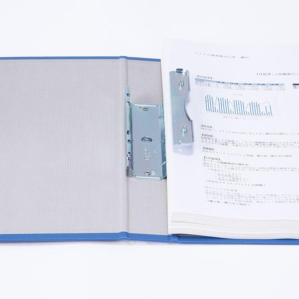アスクル　パイプ式ファイル　片開き　A4タテ　とじ厚30mm　背幅46mm　2穴　ベーシックカラー　ブルー　青 オリジナル