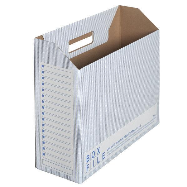 プラス ボックスファイル（エコノミータイプ） A4ヨコ 背幅100mm ブルー 青 10冊 553988