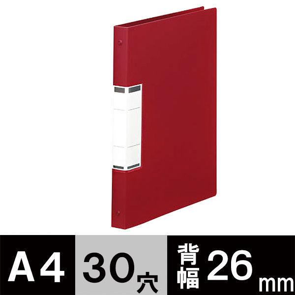 アスクル　クリアファイル　A4タテ　30穴　差し替え式　背幅26mm　レッド　赤　10冊　ユーロスタイル  オリジナル