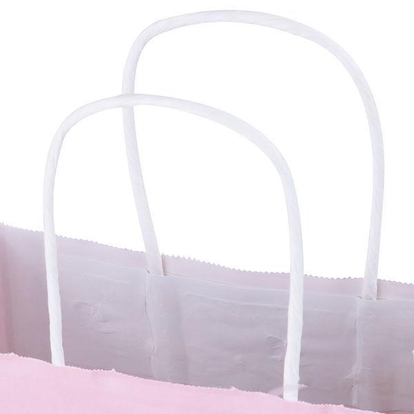 手提げ紙袋　丸紐　パステルカラー　ピンク　S　1箱（300枚：50枚入×6袋）　スーパーバッグ オリジナル