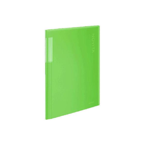 コクヨ クリヤーブック ノビータ A4タテ 20ポケット ライトグリーン 黄緑 クリアファイル 固定式 ラ‐N20LG 1冊