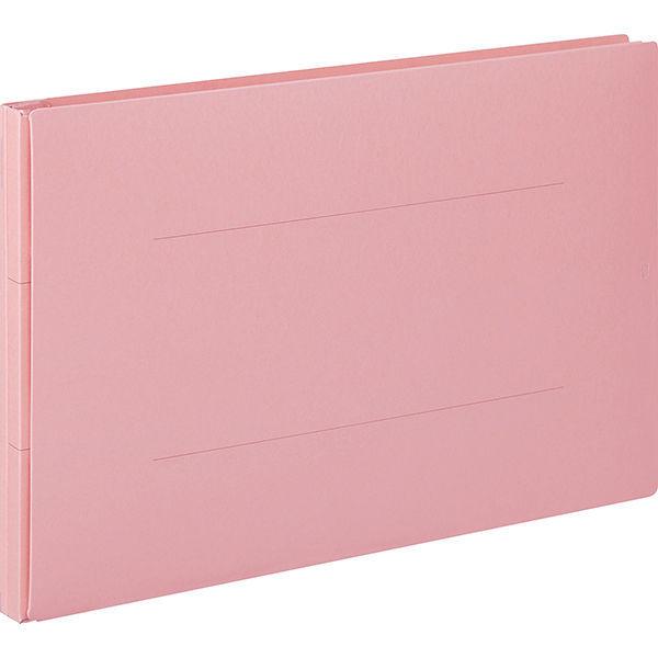 アスクル　背幅伸縮ファイル　A4ヨコ　紙製　50冊　ピンク オリジナル