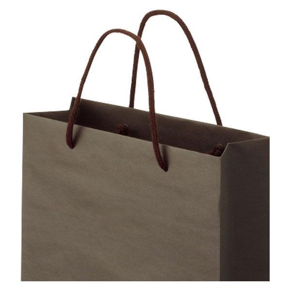 ナチュラルカラー手提袋　丸紐　こげ茶　S　1箱（100枚：5枚入×20袋）　スーパーバッグ オリジナル
