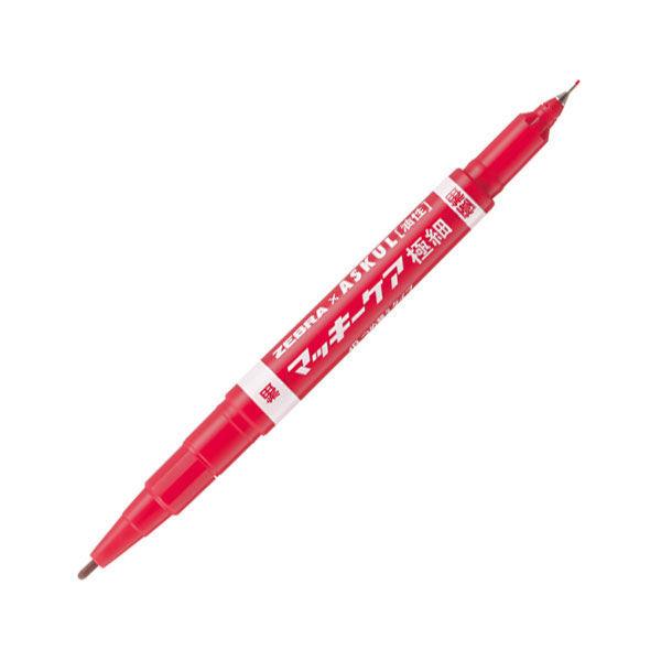 マッキーケア 細字/極細 詰め替えタイプ（アスクル限定モデル） 赤 10本 油性ペン ゼブラ AS-YYTS5-R オリジナル