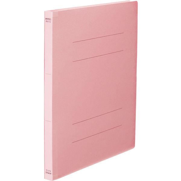 アスクル　フラットファイル　A4タテ　背補強　10冊　ピンク  オリジナル