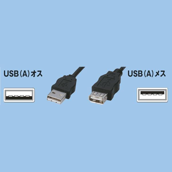 エレコム　USB延長ケーブル（USB2.0対応）A[オス]-A[メス]タイプ　2m　USB(A)[オス]-USB(A）[メス]　U2C-JE20BK