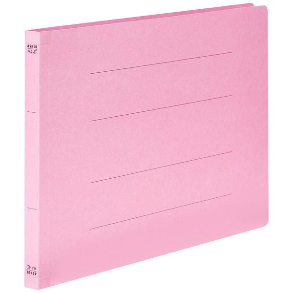 アスクル　フラットファイル　A4ヨコ　背補強　30冊　ピンク オリジナル