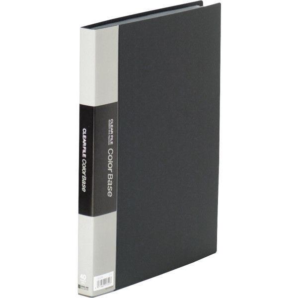 キングジム　クリアーファイル　カラーベース　Ｗ　Ａ４タテ　４０ポケット　背幅２４ｍｍ　黒　１３２ＣＷクロ　３０冊（１０冊入×３箱）